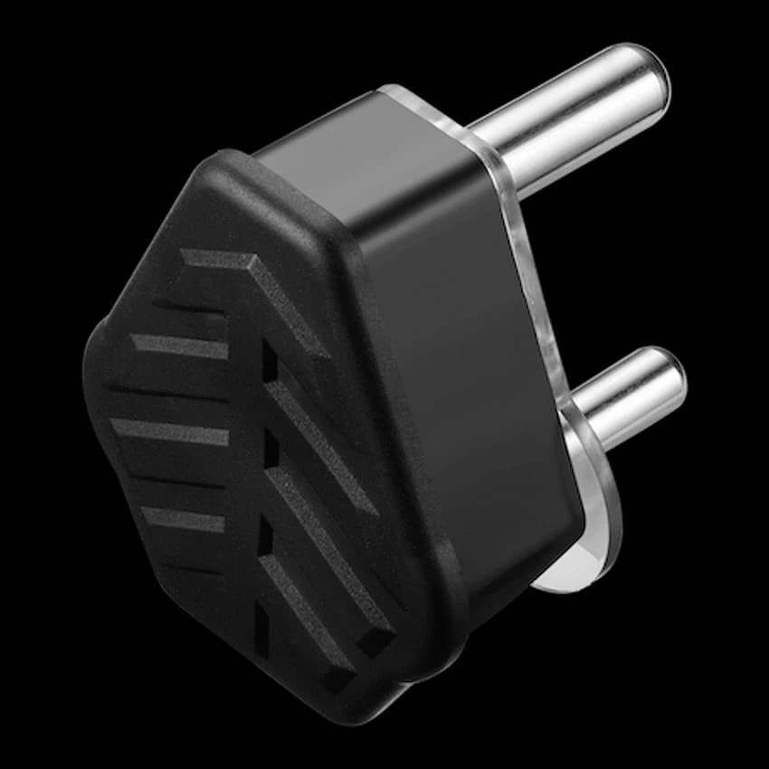 Ellies 16a Heavy-Duty Rubber Screw-on Plug Top - Black
