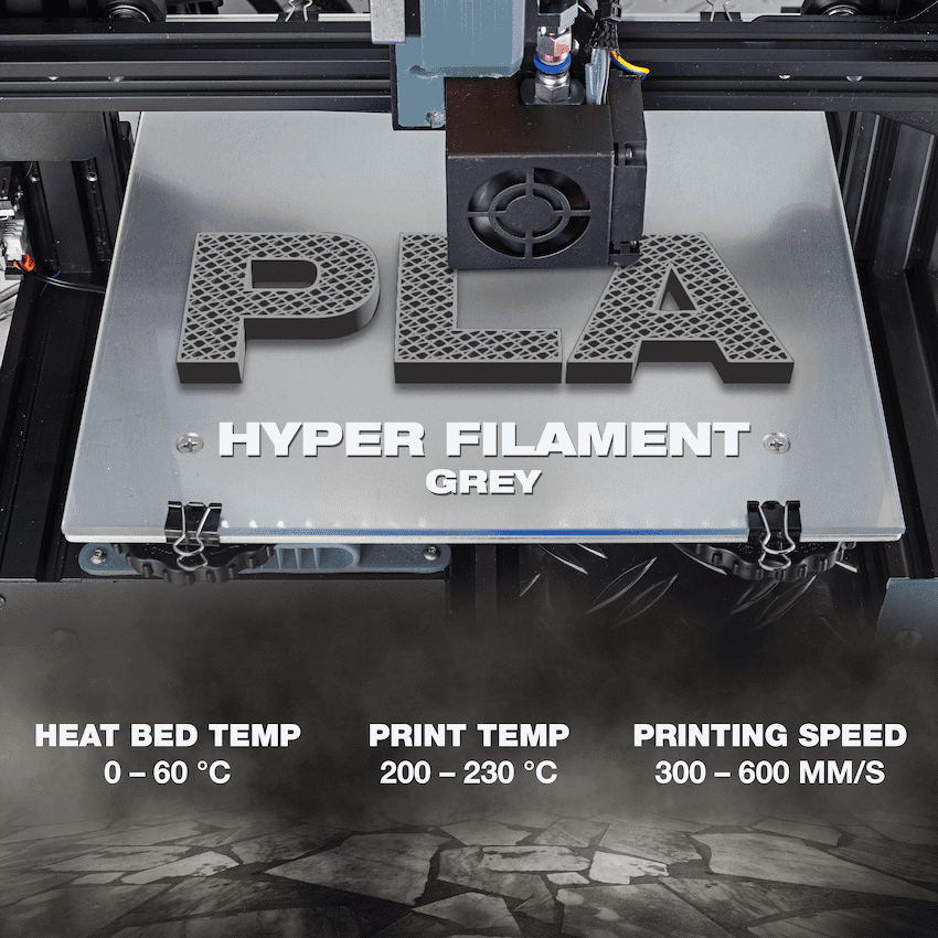 SA Filament PLA Hyper Filament 1kg - Grey