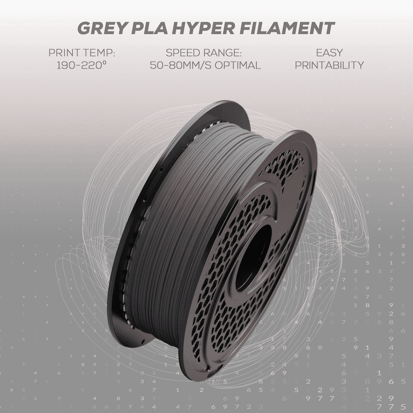 SA Filament PLA Hyper Filament 1kg - Grey