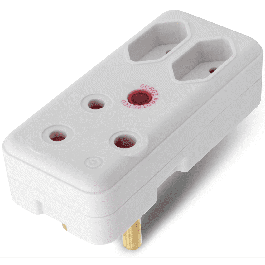 Switched 3-Way Medium Surge Adaptor - White