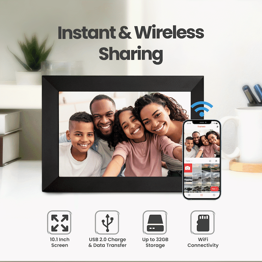 Volkano Scene Series 10.1" Smart Photo Frame with Built-In Frameo Software