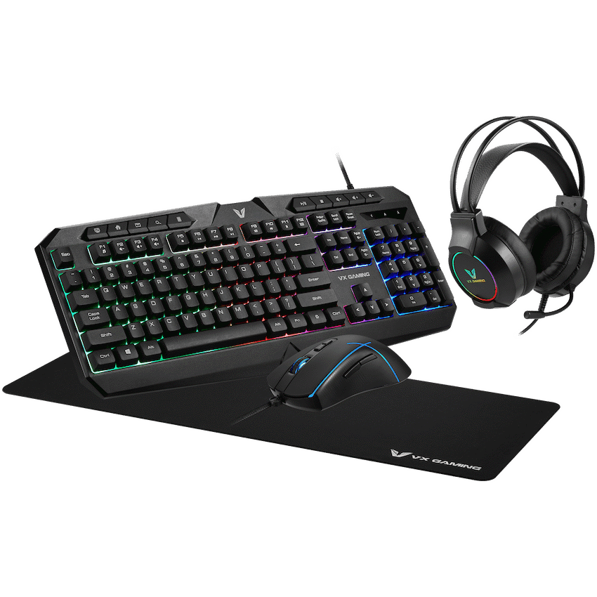 VX Gaming Heracles Series 4-in-1 Combo KB, Mouse, Mousepad, Headset