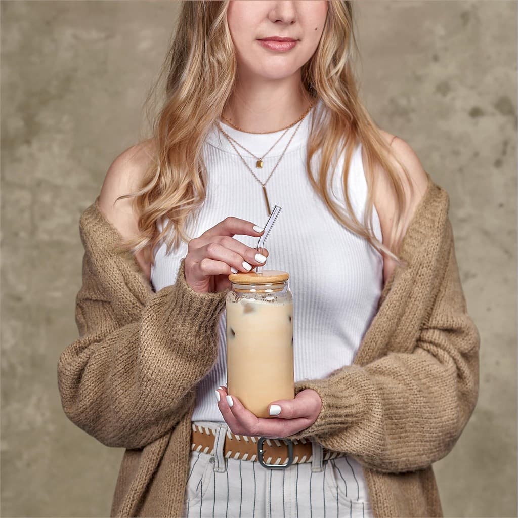 Okiyo Natsu Glass & Bamboo Tumbler & Straw – 500ml