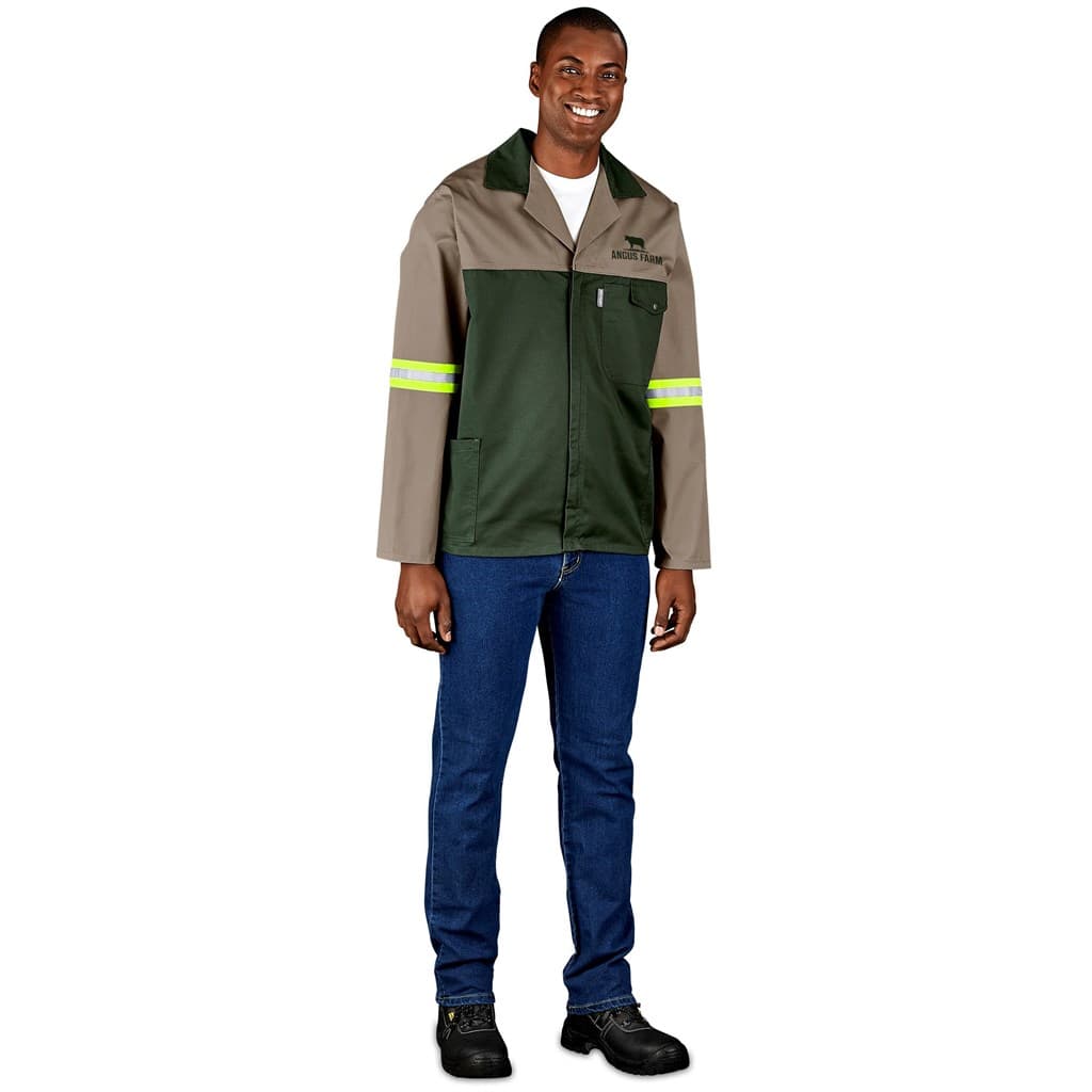 Site Premium Two-Tone Polycotton Jacket – Reflective Arms & Back – Yellow Tape
