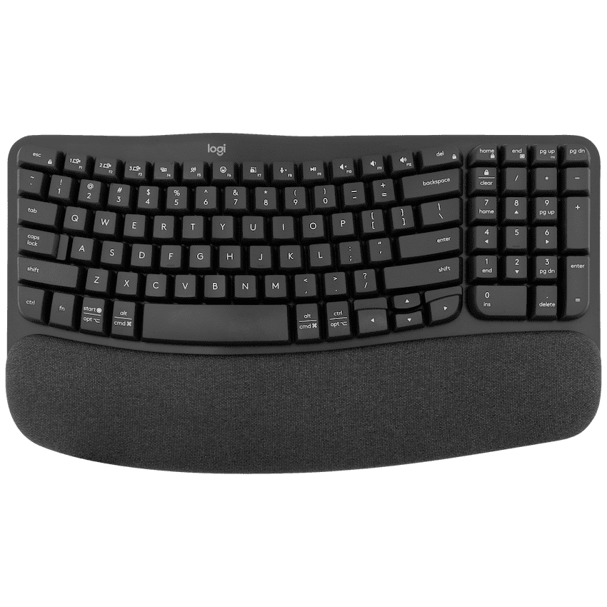 Logitech(R) Wave Keys Wireless Ergonomic Keyboard – Graphite