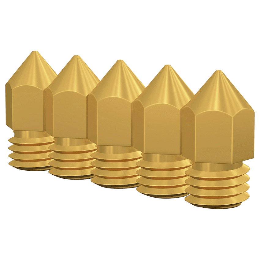 Creality M6 0.4mm Brass Nozzle – Big Head – 5 Pcs