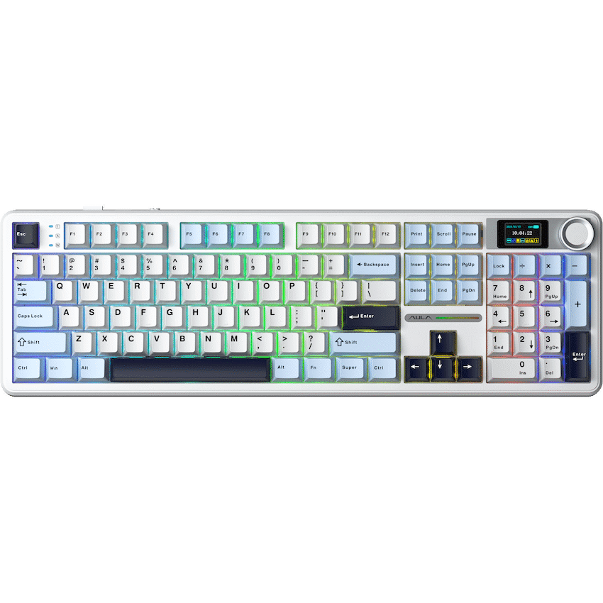 Aula Mechanical Gasket LCD Full Keyboard Multimode - Black/Grey
