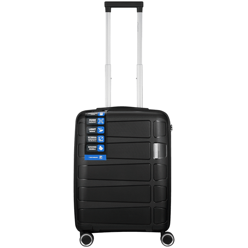 Travelwize Tourer PP 55cm 4-wheel Spinner Luggage Black