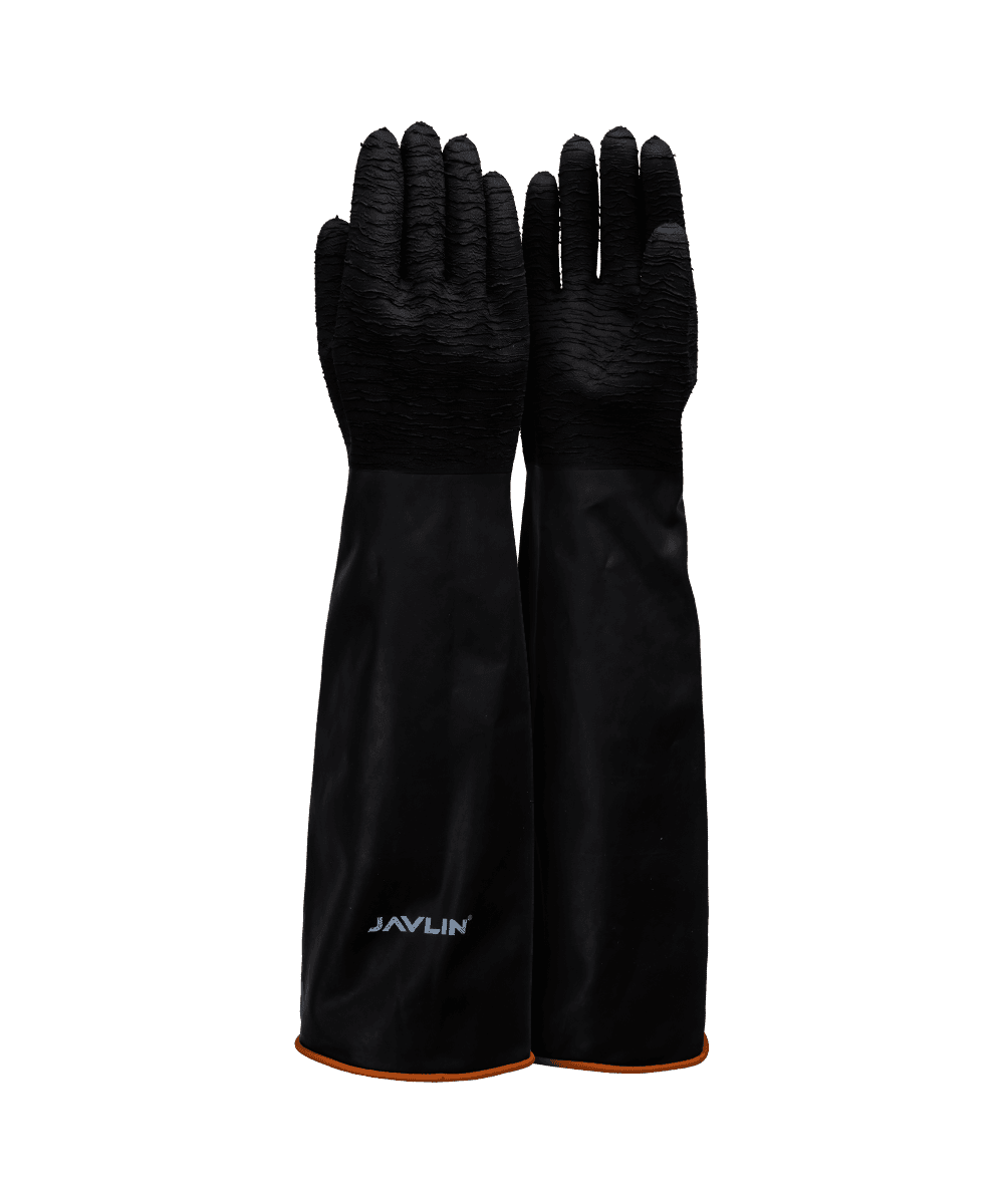 Shoulder Length Industrial Rough Palm Rubber Gloves