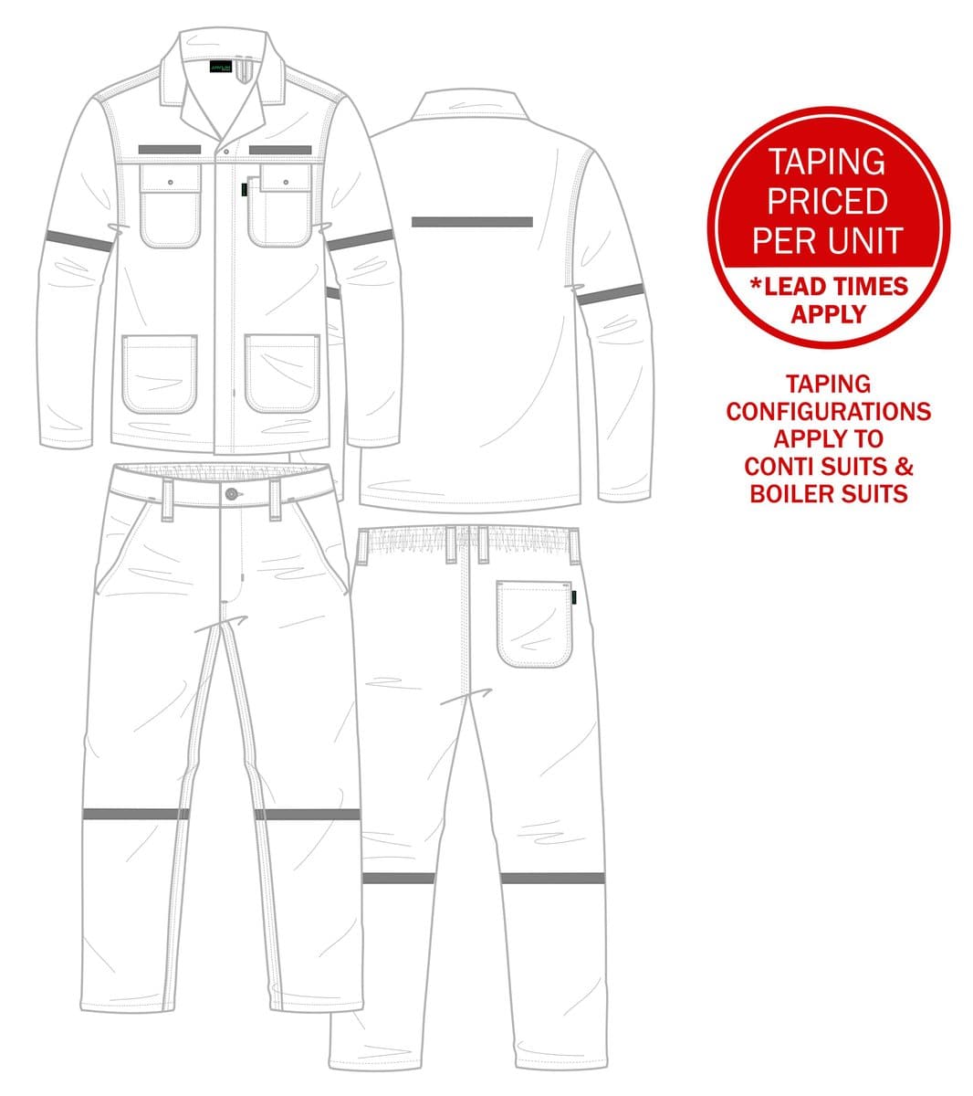 Silver, Two Arms, Two Legs, Front & Back Strip