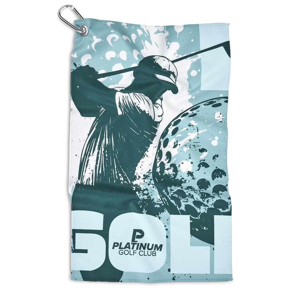 Pre-Printed Sample Hoppla Clubhouse Golf Towel - Single Sided Branding