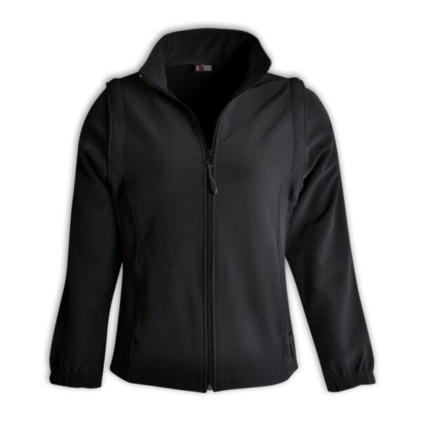 Ladies Zip Off Sleeve Softshell Jacket - Black - While Stocks Last