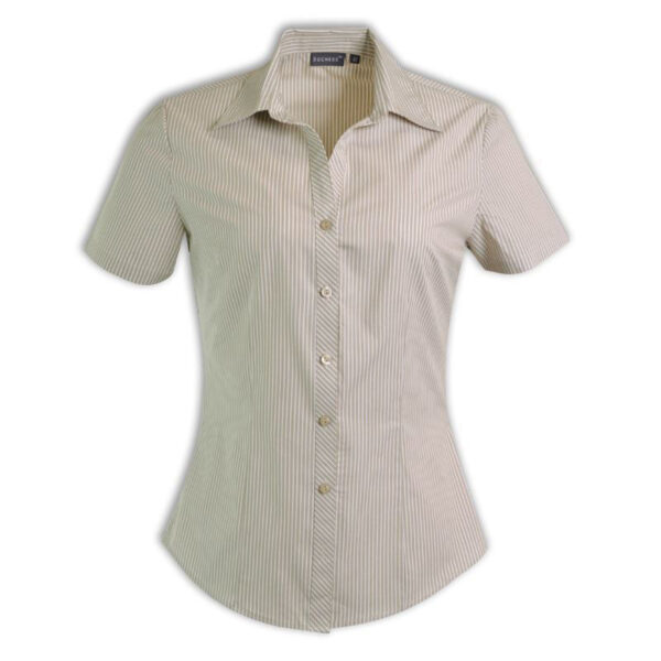 Donna Blouse Short Sleeve - Stripe 5 - Stone - While Stocks Last