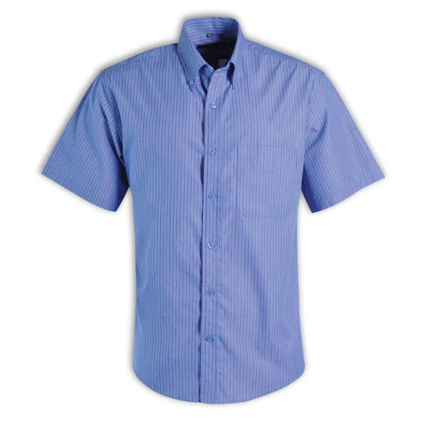 Cameron Shirt Short Sleeve - Stripe 6 - Med Blue - While Stocks Last