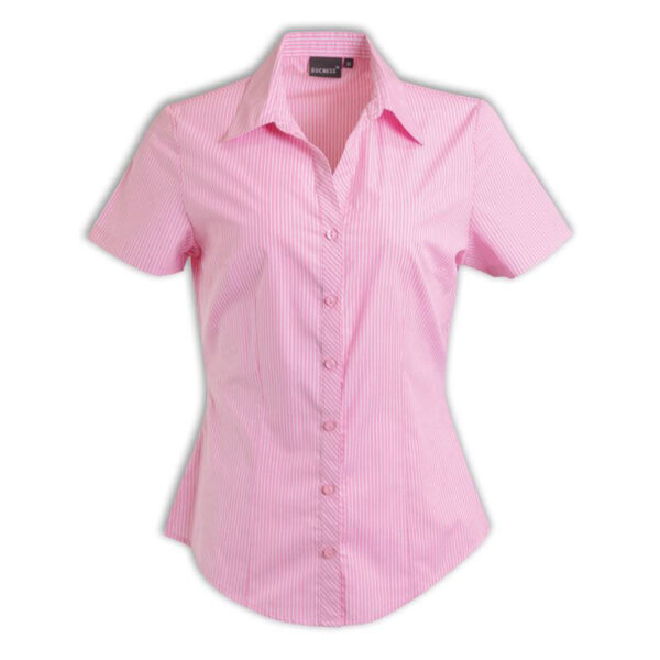Donna Blouse Short Sleeve - Stripe 5 - Pink - While Stocks Last