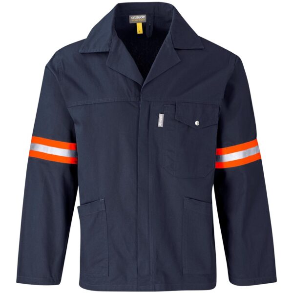 Artisan Premium 100% Cotton Jacket - Reflective Arms & Back - Orange Tape - Image 2