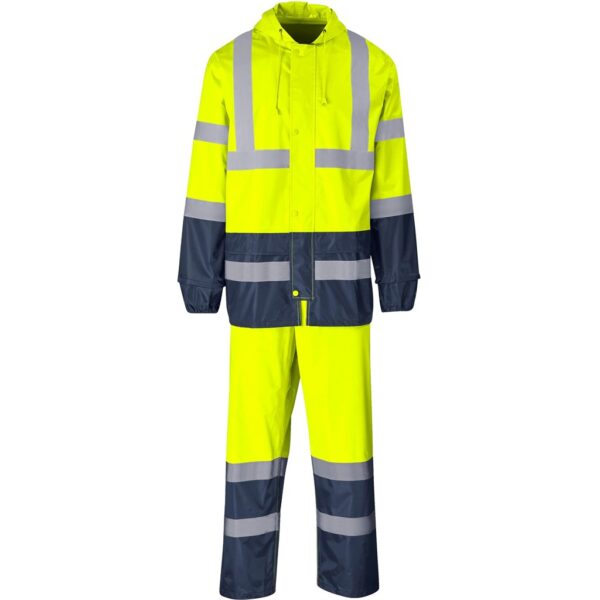Torrent Two-Tone Hi-Viz Ref Polyester/PVC Rainsuit - Yellow - Image 2