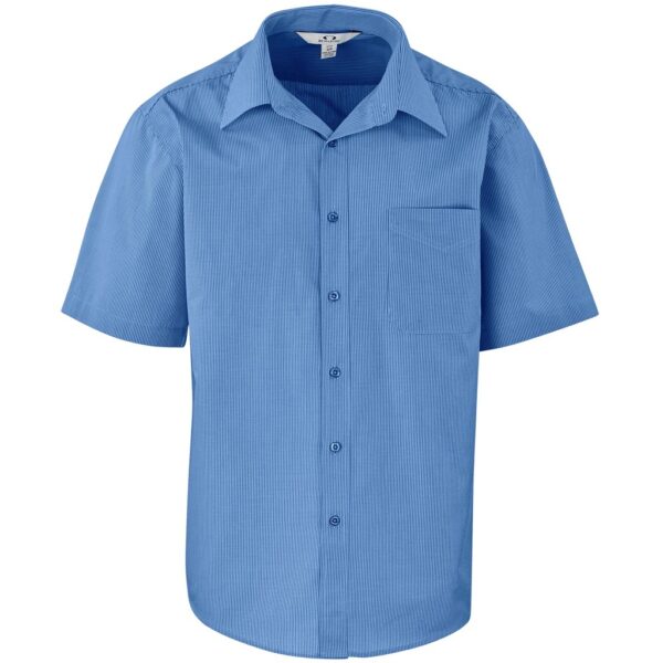 Mens Short Sleeve Micro Check Shirt - Image 2