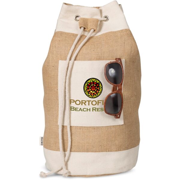 Okiyo Suna Jute & Cotton Beach Rucksack - Image 2
